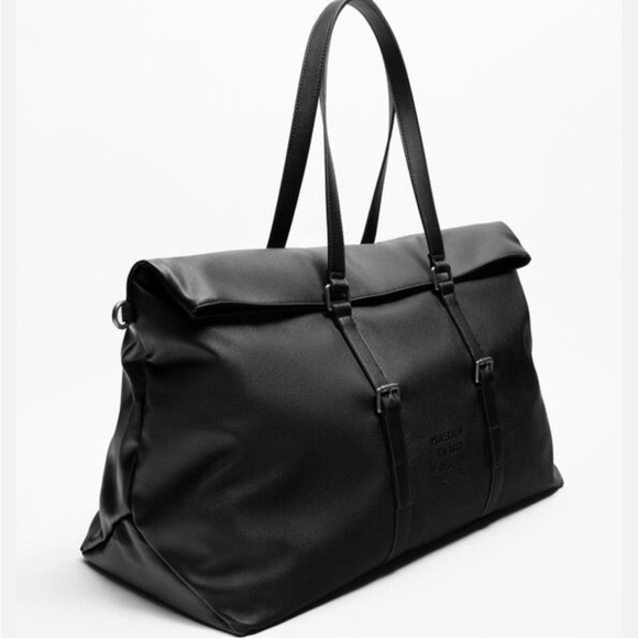 Zara Bags Nwt Zara Man Black Faux Leather Bag Poshmark